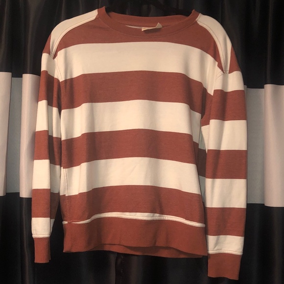 Universal Thread Brown/White Striped Sweatshirt SMALL - Picture 2 of 4